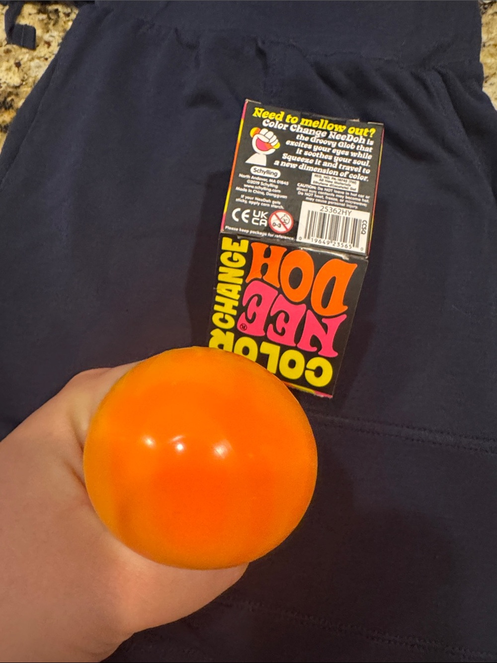 NeeDoh Yellow Color Change Stress Ball - Sensory Toy/ Squishy - Picture 4 of 5